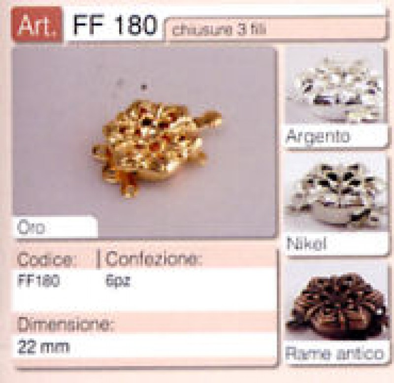 CHIUSURE PER COLL. 3 FILI mm.22 PZ.6